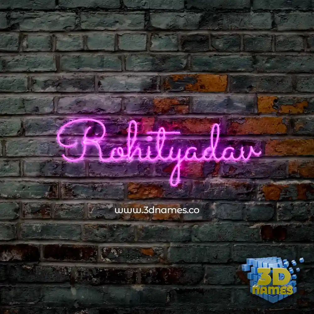 rohityadav in Pink Neon style - 3D name wallpaper