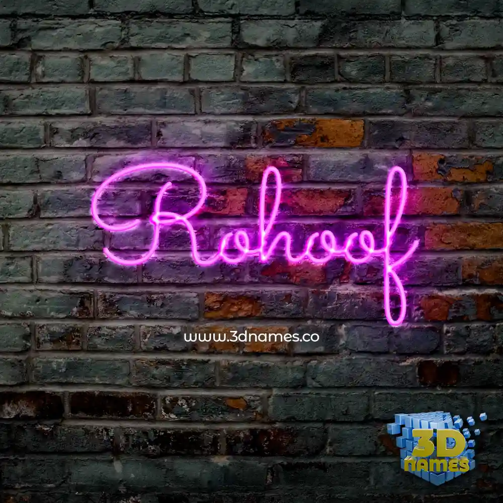 rohoof in Pink Neon style - 3D name wallpaper