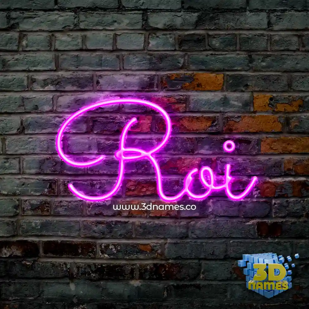 roi in Pink Neon style - 3D name wallpaper