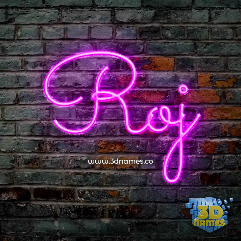 roj in Pink Neon style - 3D name wallpaper