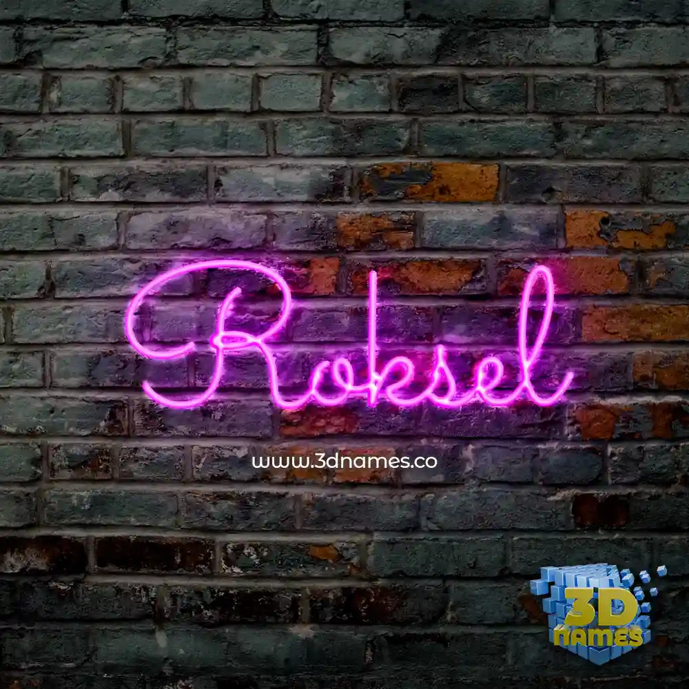 roksel in Pink Neon style - 3D name wallpaper