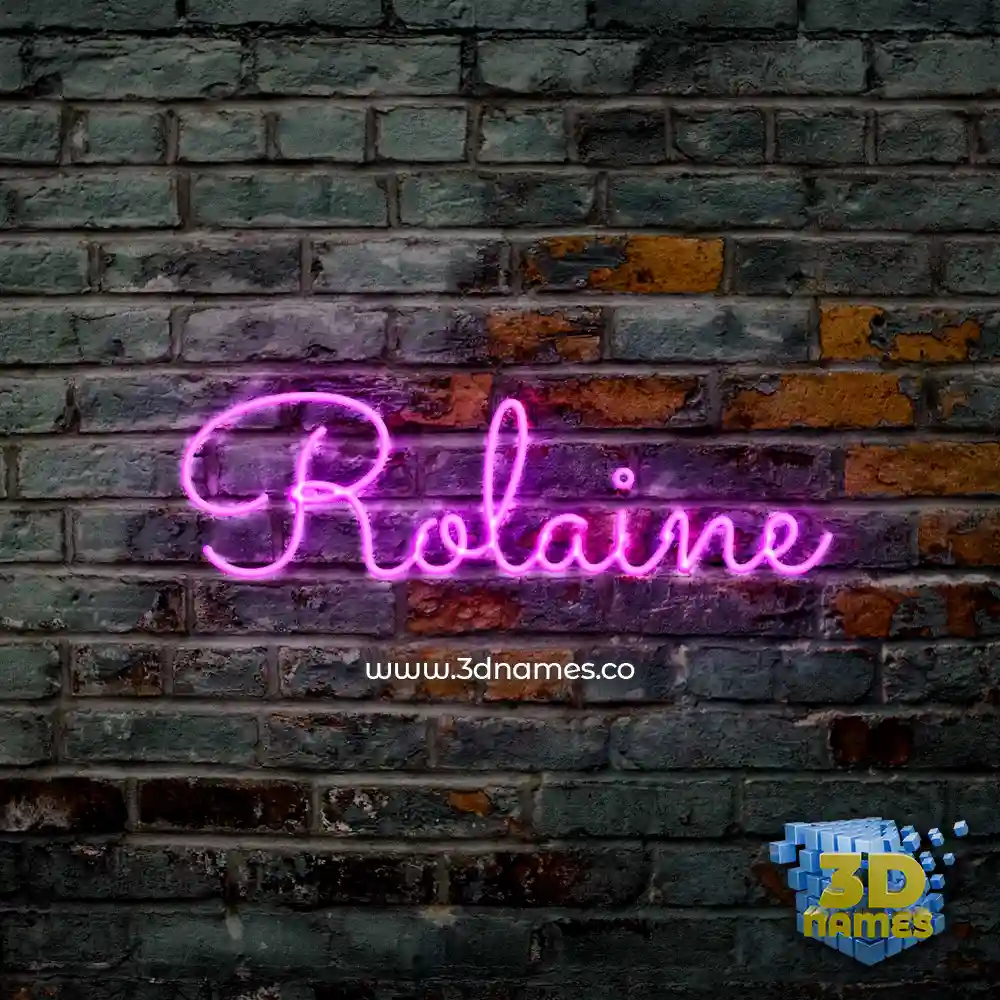 rolaine in Pink Neon style - 3D name wallpaper