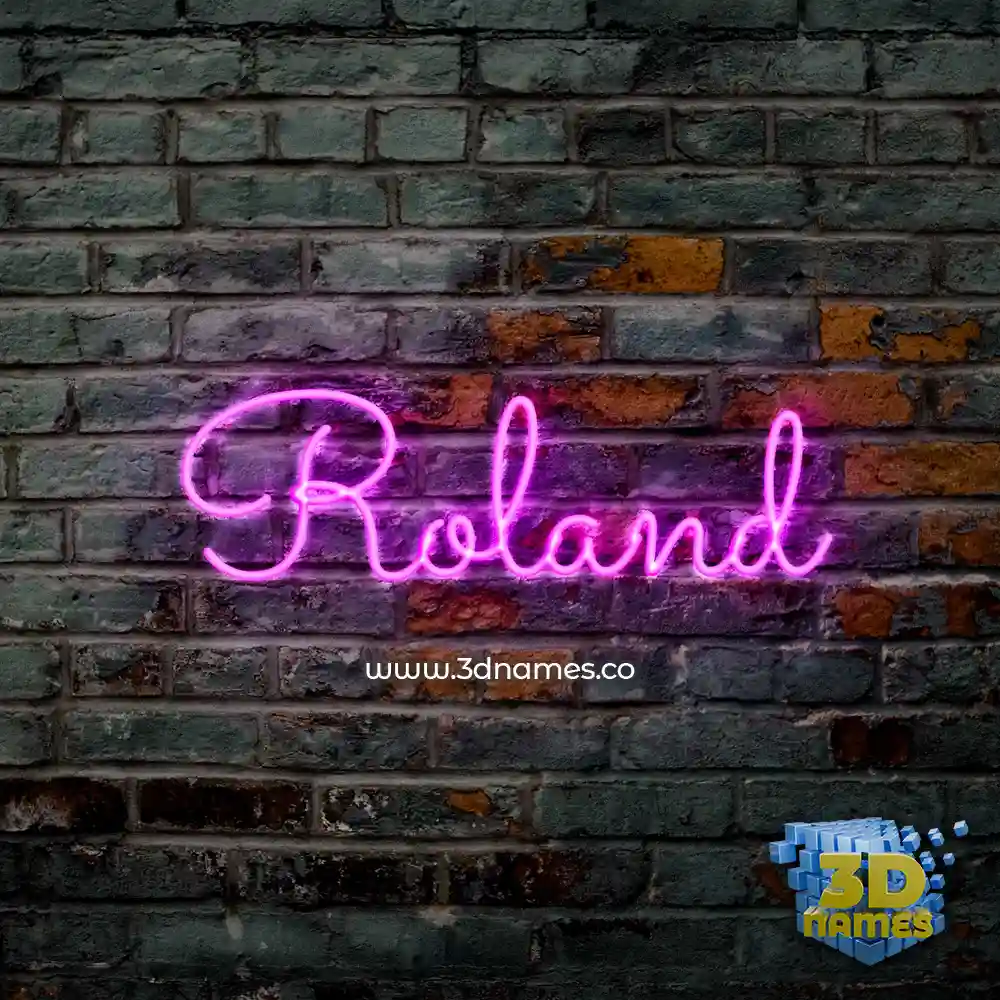 roland in Pink Neon style - 3D name wallpaper