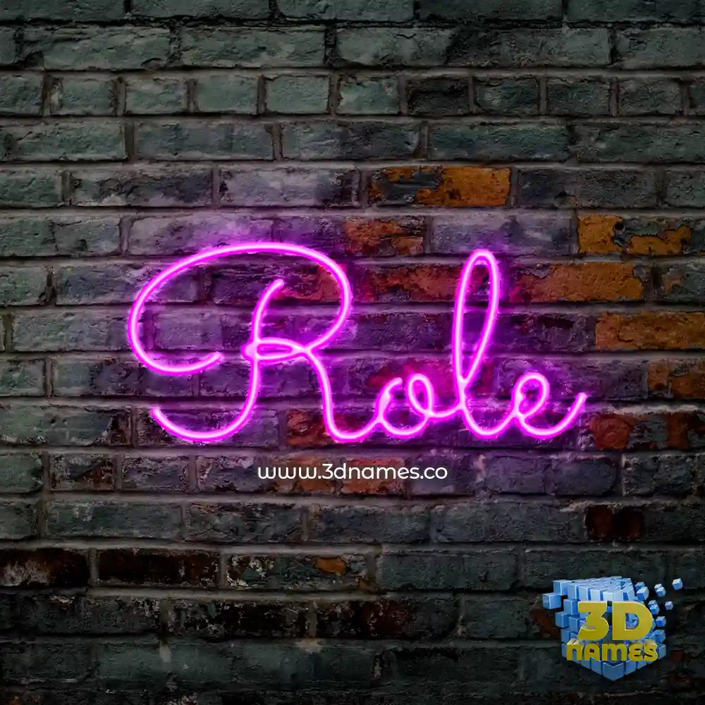 role in Pink Neon style - 3D name wallpaper