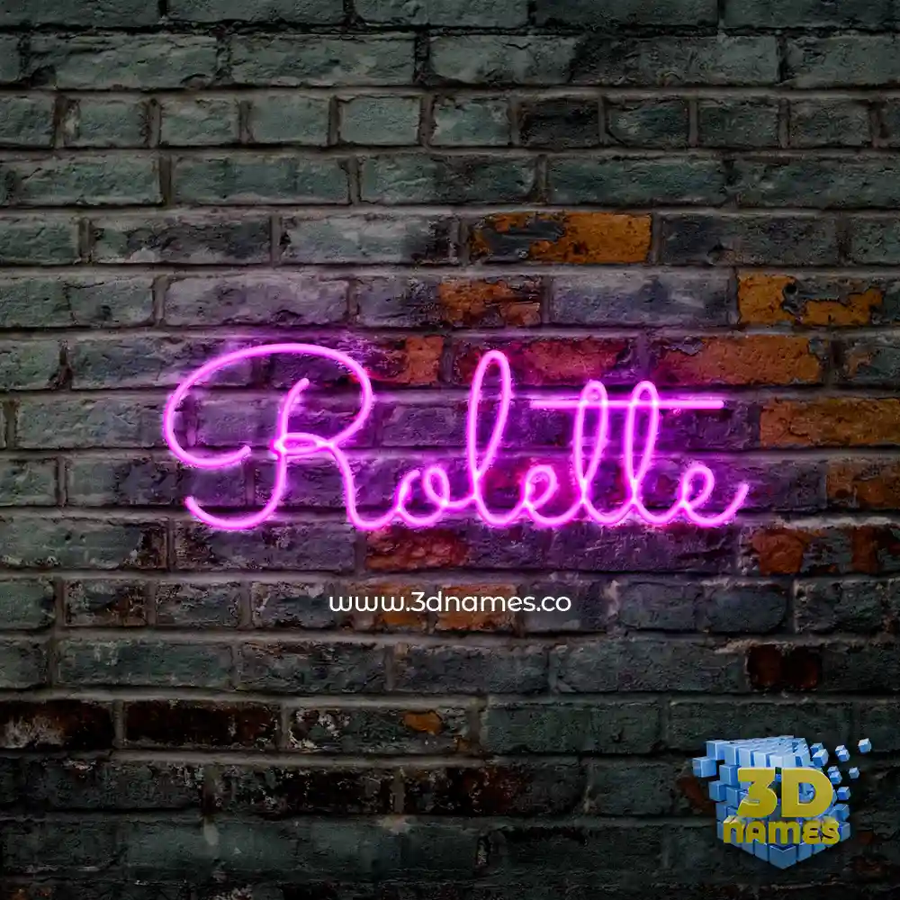rolette in Pink Neon style - 3D name wallpaper