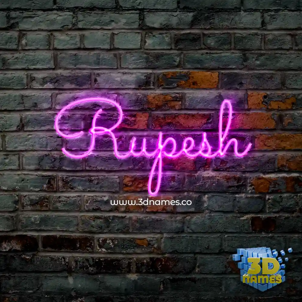 rupesh in Pink Neon style - 3D name wallpaper