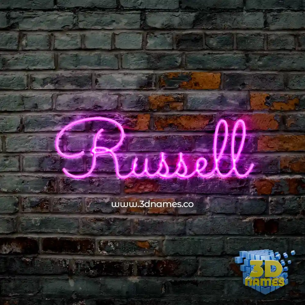 russell in Pink Neon style - 3D name wallpaper