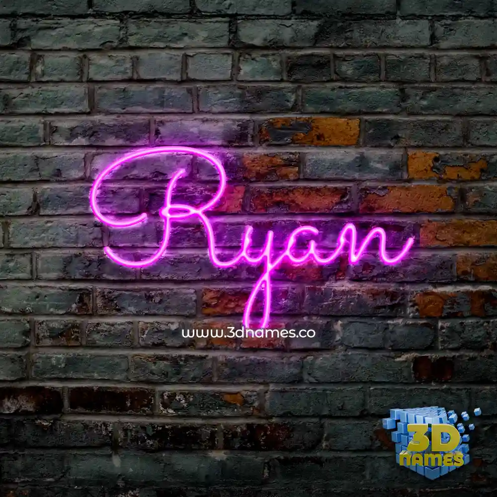 ryan in Pink Neon style - 3D name wallpaper