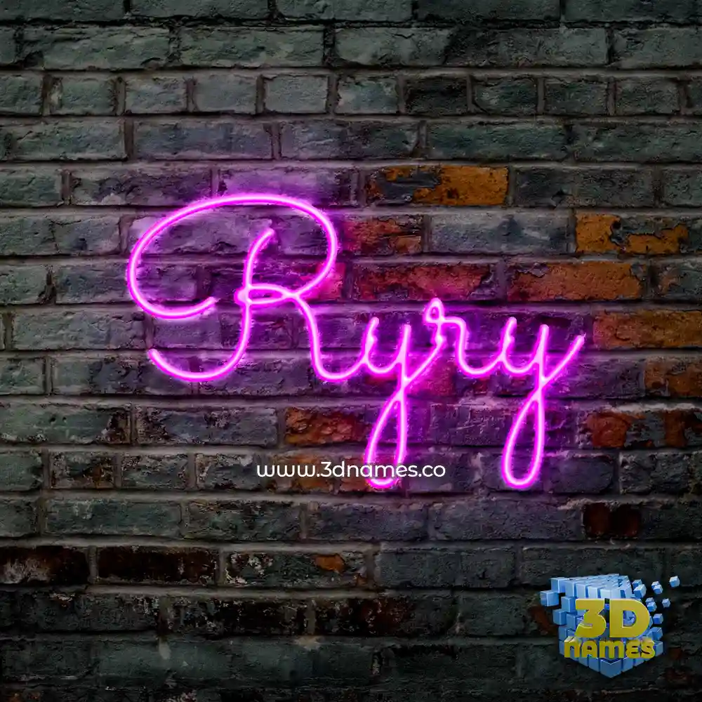 ryry in Pink Neon style - 3D name wallpaper