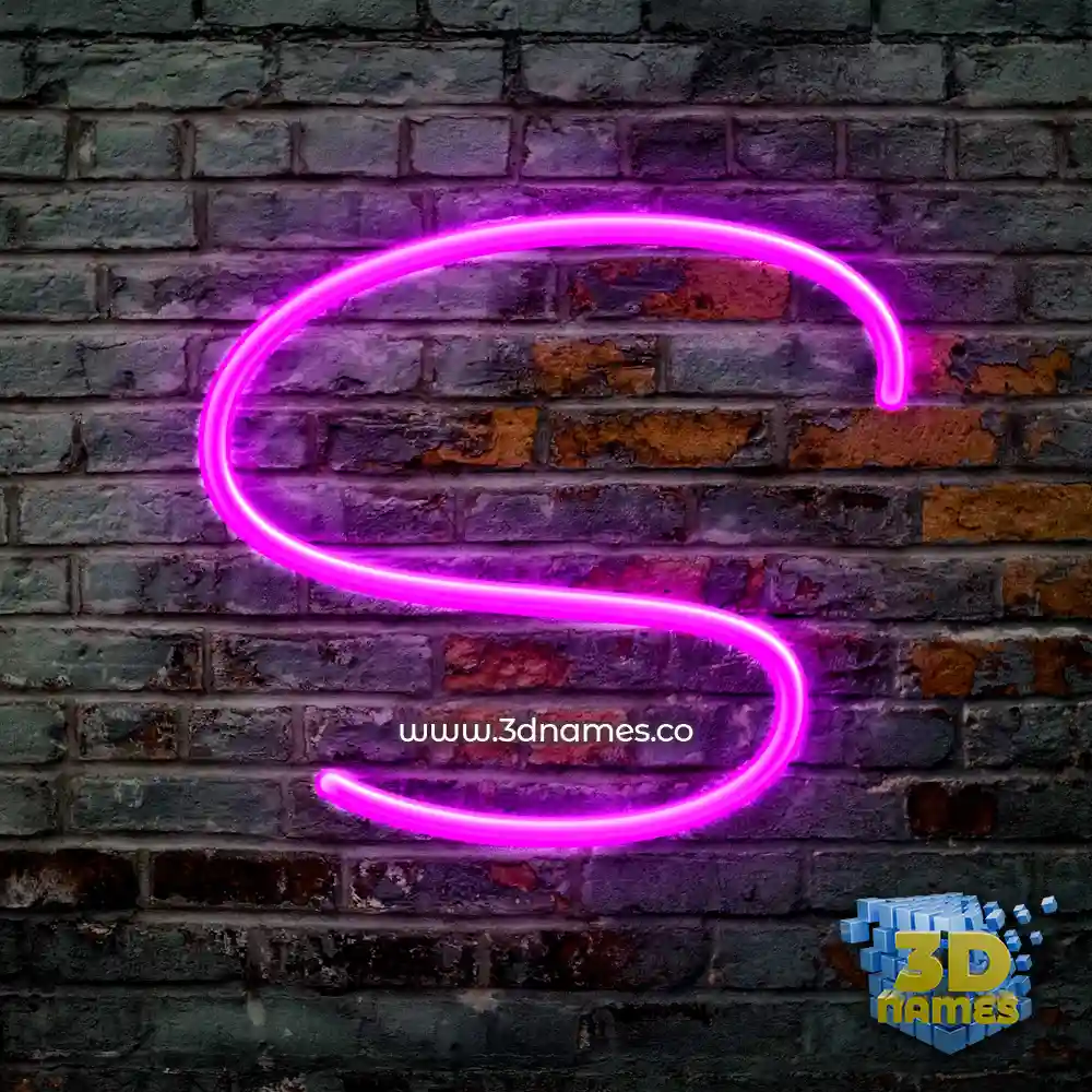 s in Pink Neon style - 3D name wallpaper