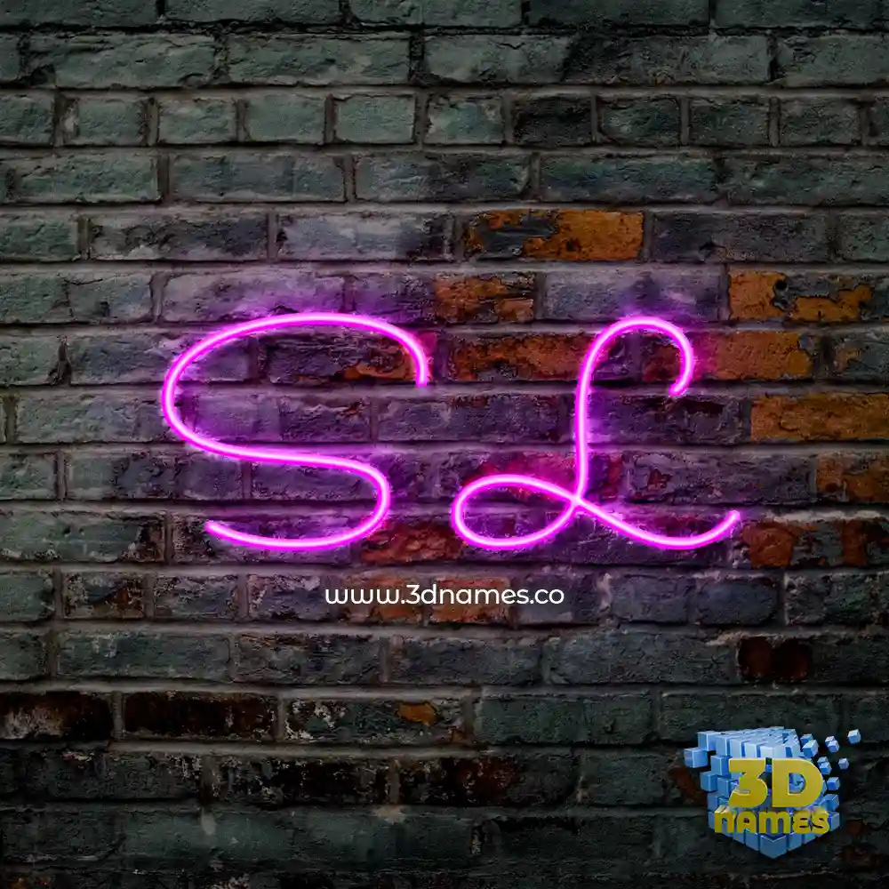 s l in Pink Neon style - 3D name wallpaper