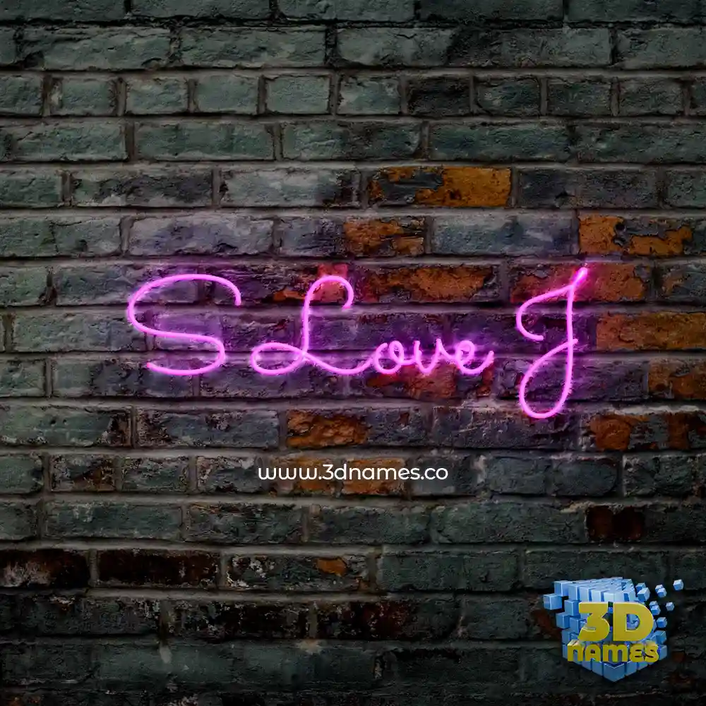 s love j in Pink Neon style - 3D name wallpaper