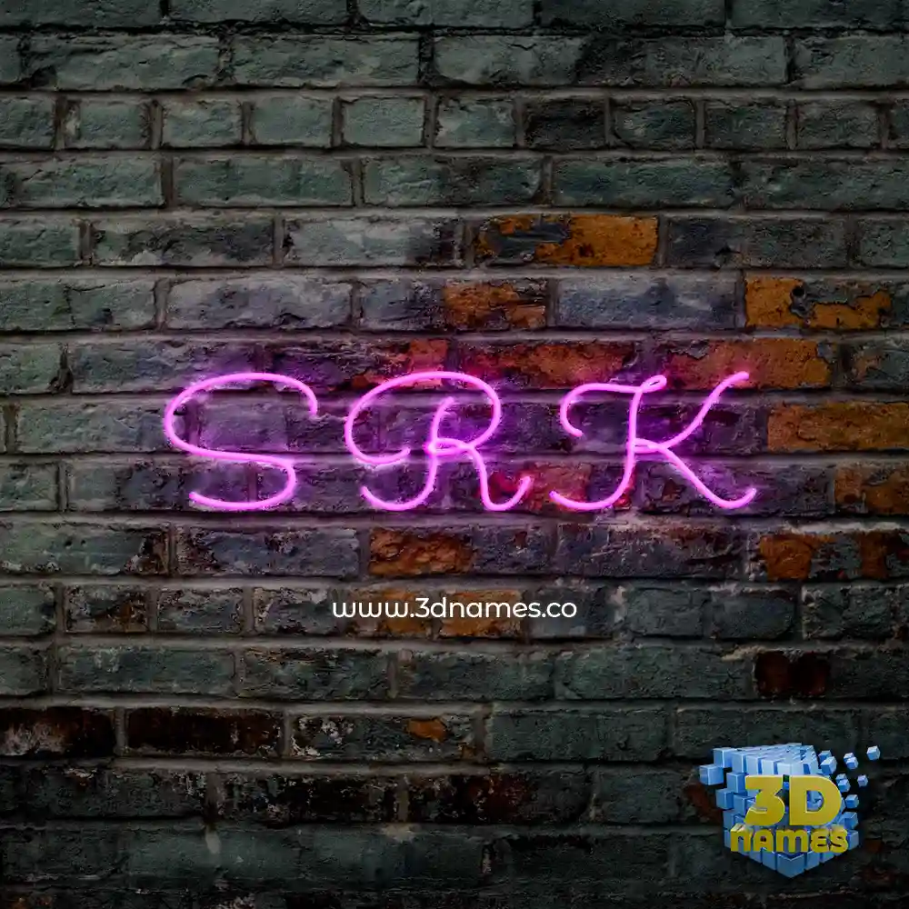 s r k in Pink Neon style - 3D name wallpaper