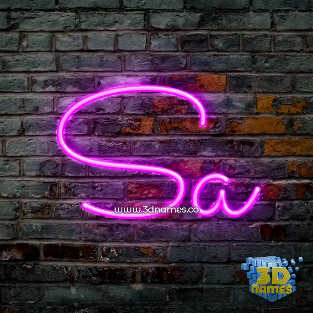 sa in Pink Neon style - 3D name wallpaper