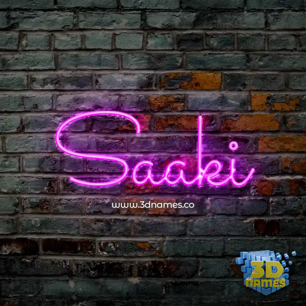 saaki in Pink Neon style - 3D name wallpaper