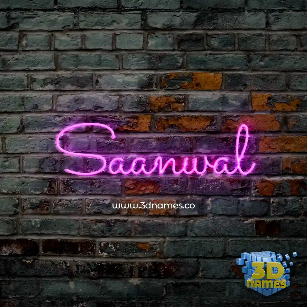 saanwal in Pink Neon style - 3D name wallpaper
