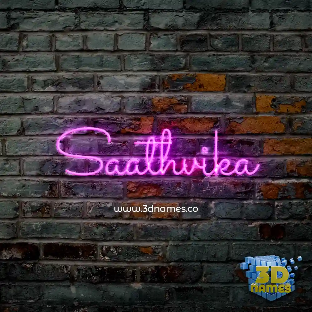 saathvika in Pink Neon style - 3D name wallpaper