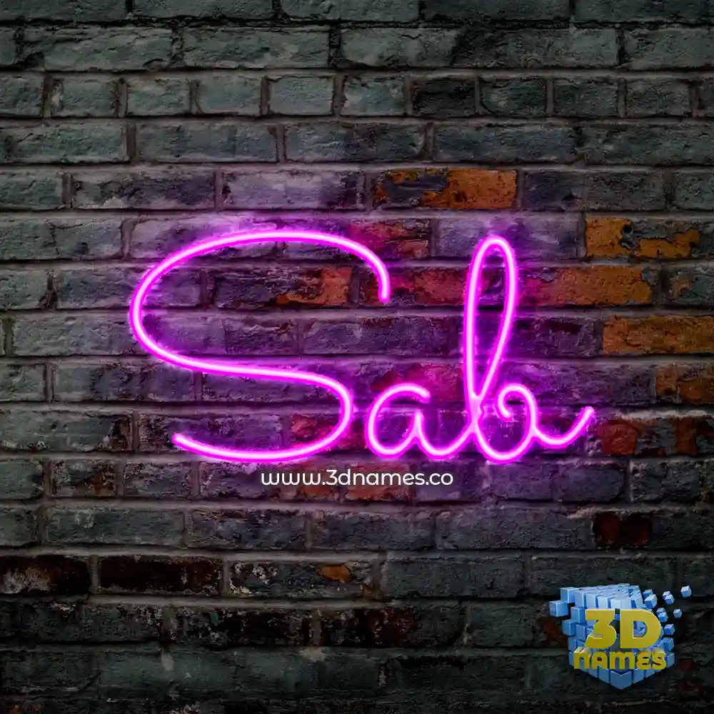 sab in Pink Neon style - 3D name wallpaper