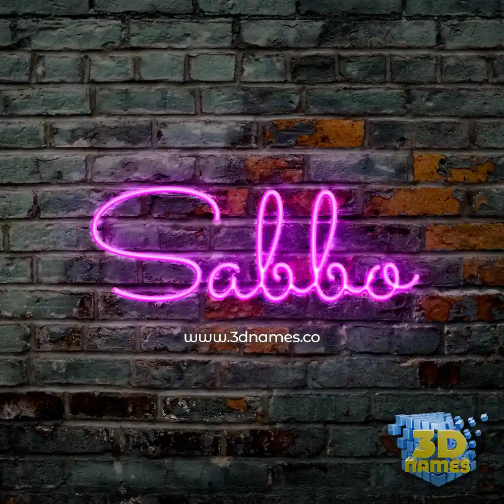 sabbo in Pink Neon style - 3D name wallpaper