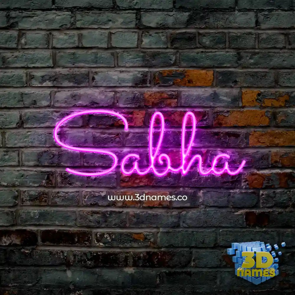 sabha in Pink Neon style - 3D name wallpaper