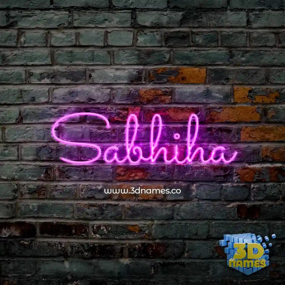 sabhiha in Pink Neon style - 3D name wallpaper