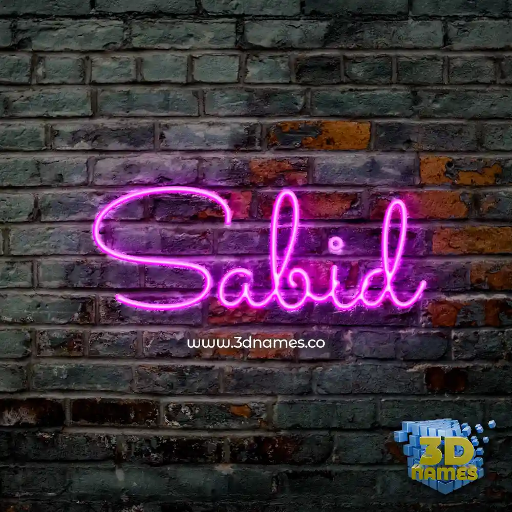 sabid in Pink Neon style - 3D name wallpaper