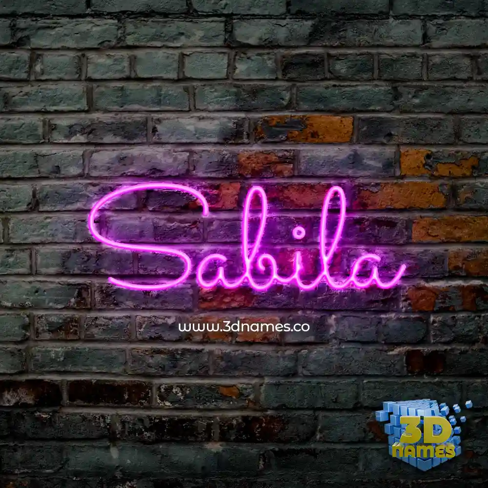 sabila in Pink Neon style - 3D name wallpaper