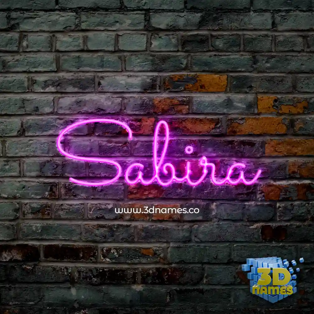 sabira in Pink Neon style - 3D name wallpaper