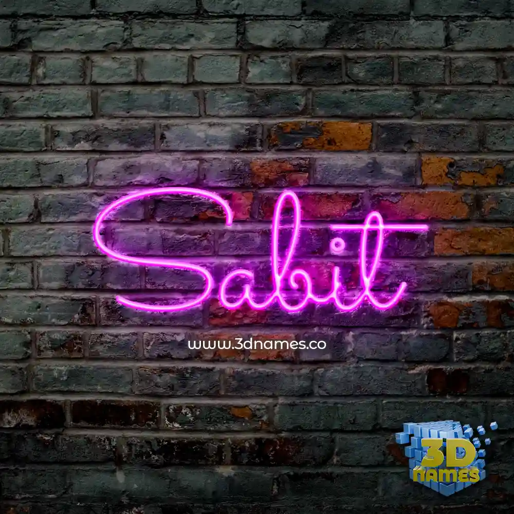 sabit in Pink Neon style - 3D name wallpaper