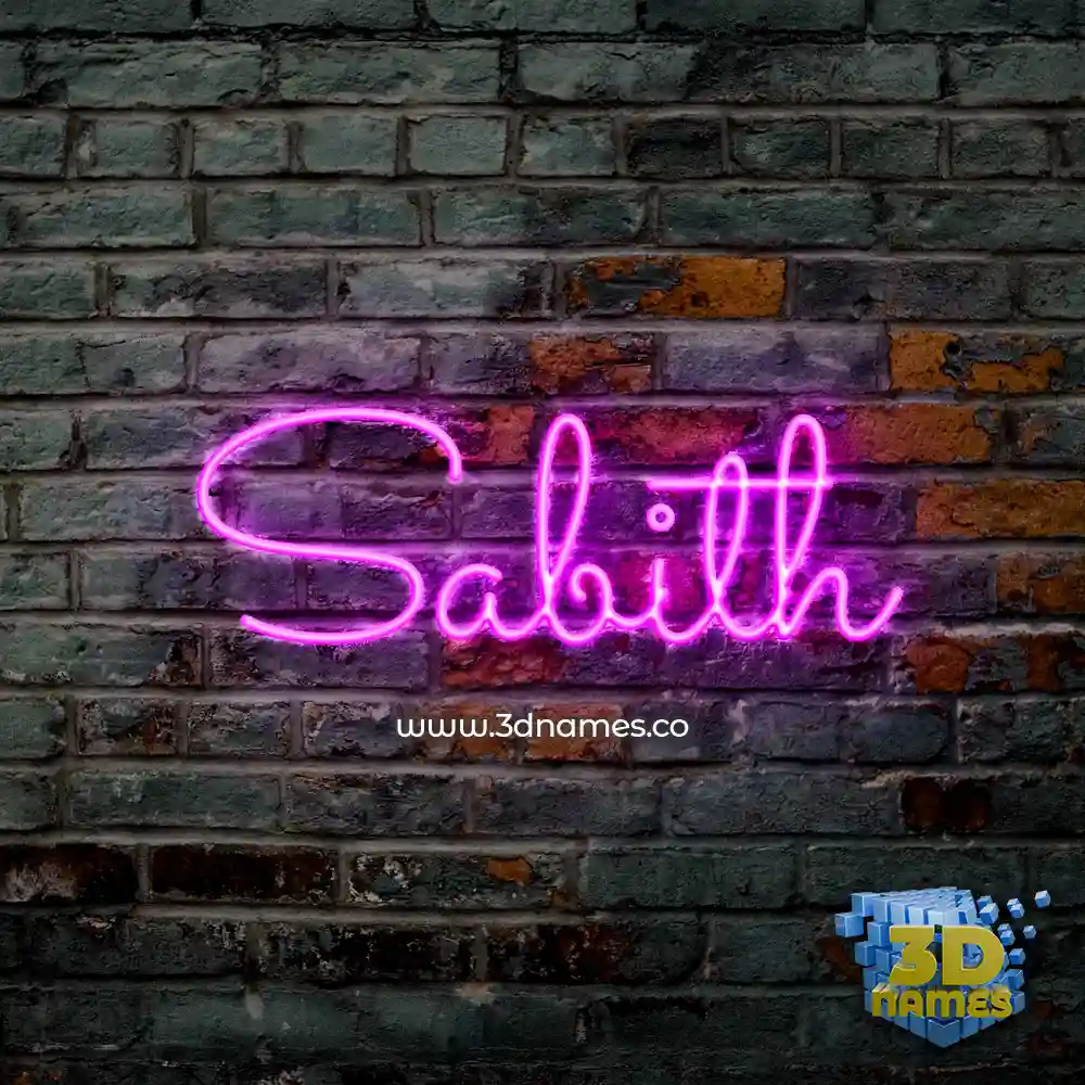 sabith in Pink Neon style - 3D name wallpaper