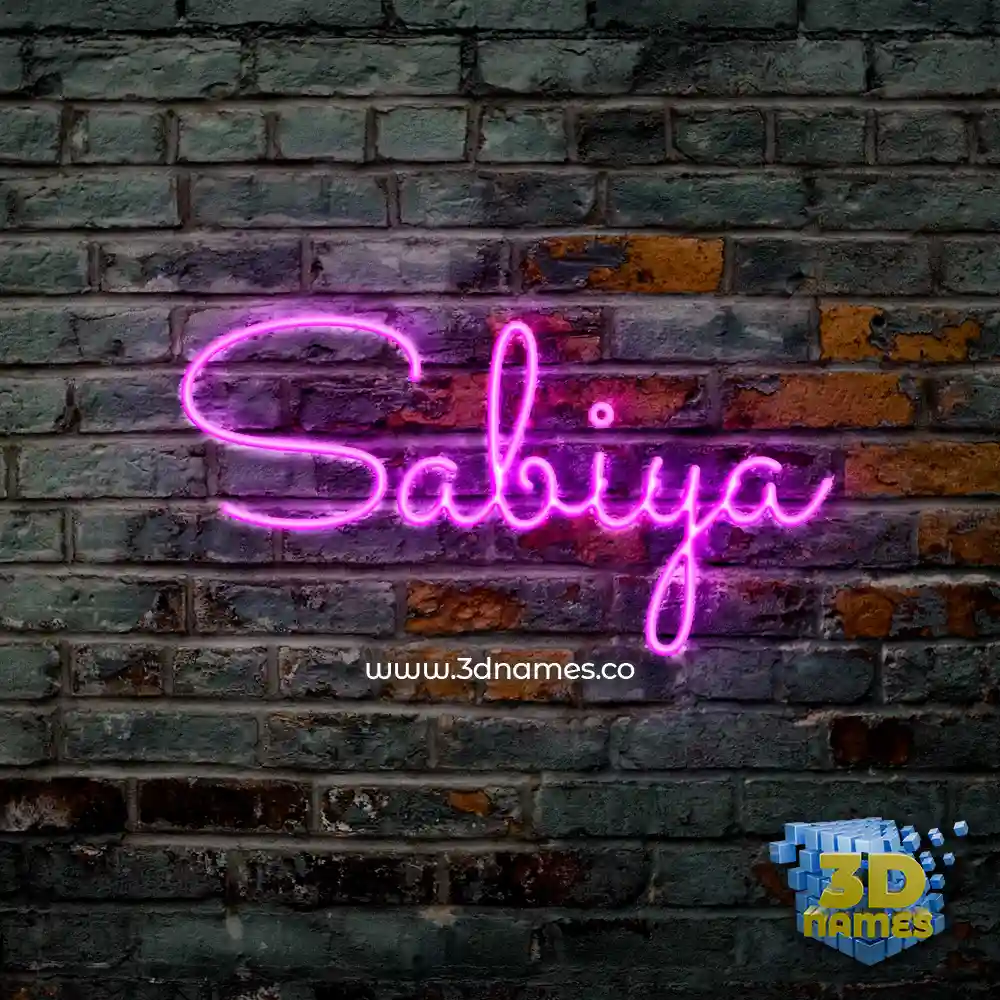 sabiya in Pink Neon style - 3D name wallpaper