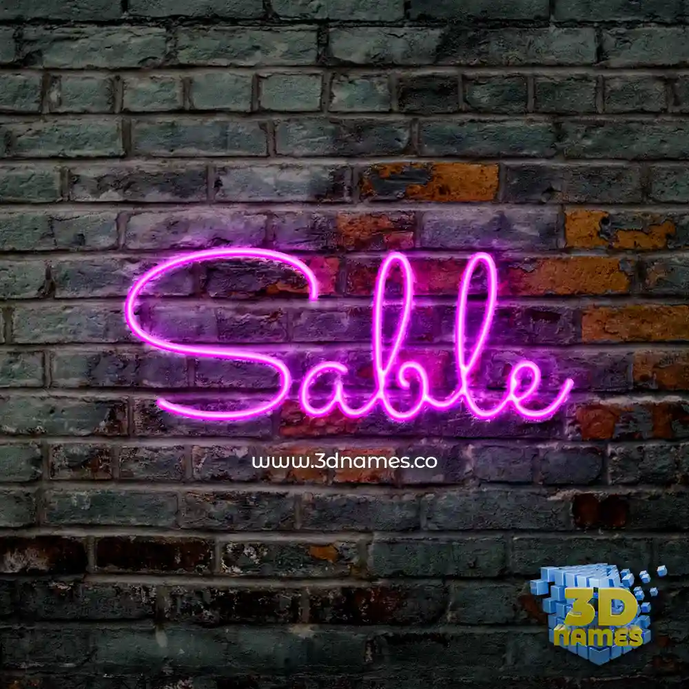 sable in Pink Neon style - 3D name wallpaper