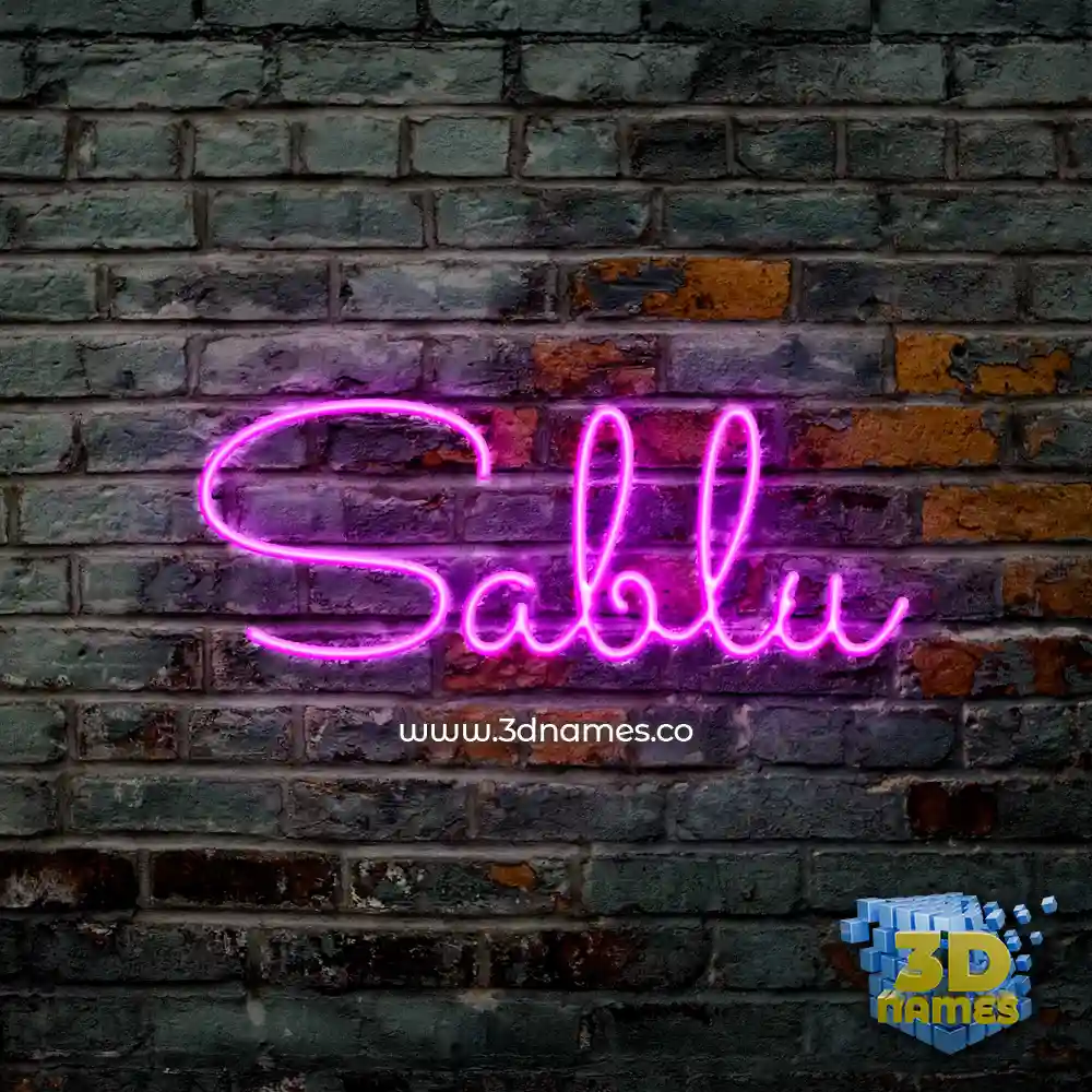 sablu in Pink Neon style - 3D name wallpaper