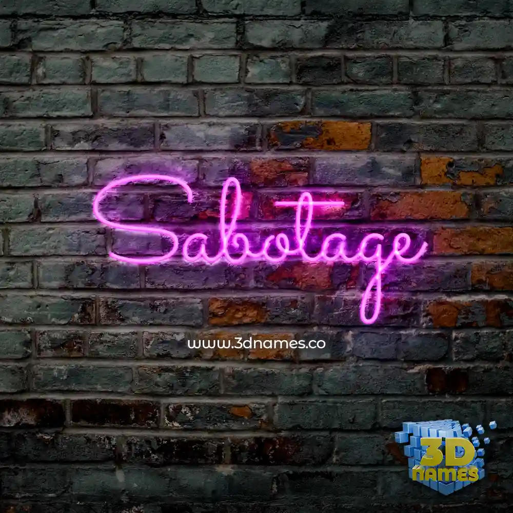 sabotage in Pink Neon style - 3D name wallpaper
