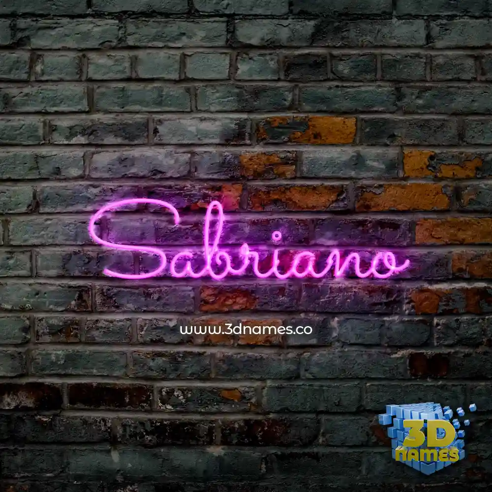 sabriano in Pink Neon style - 3D name wallpaper