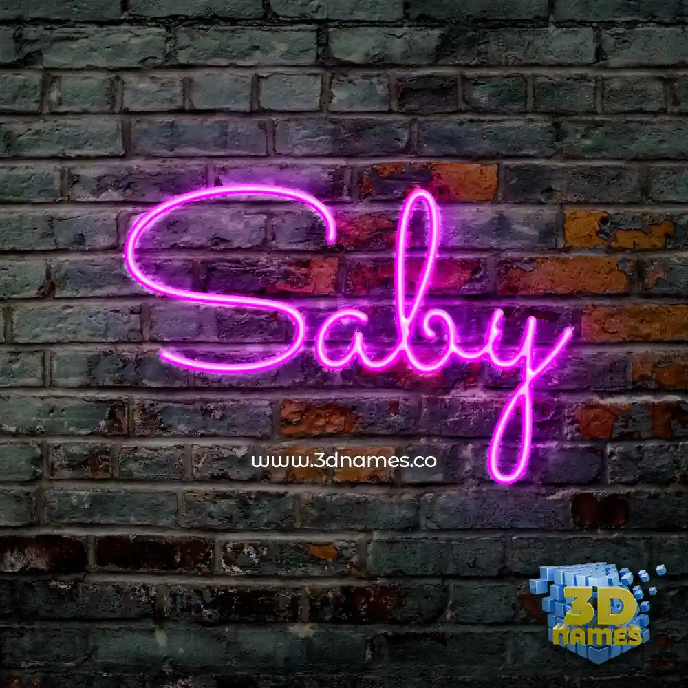 saby in Pink Neon style - 3D name wallpaper