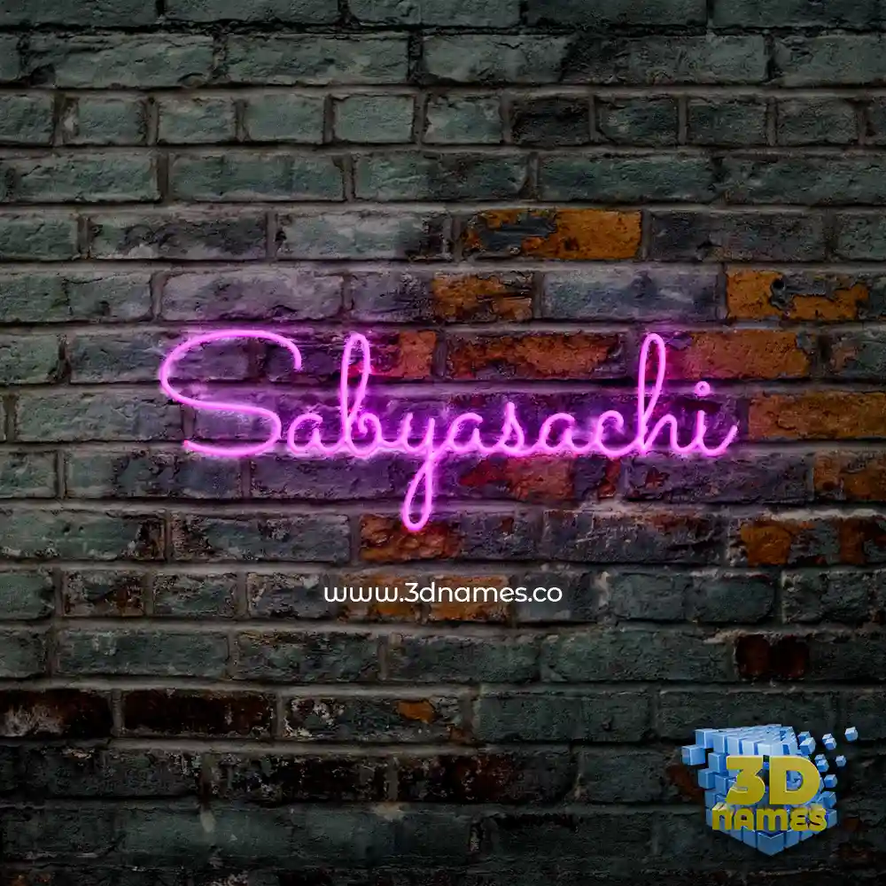 sabyasachi in Pink Neon style - 3D name wallpaper