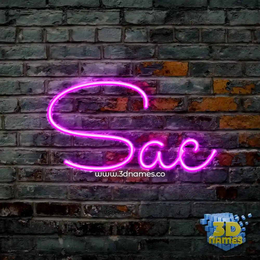 sac in Pink Neon style - 3D name wallpaper