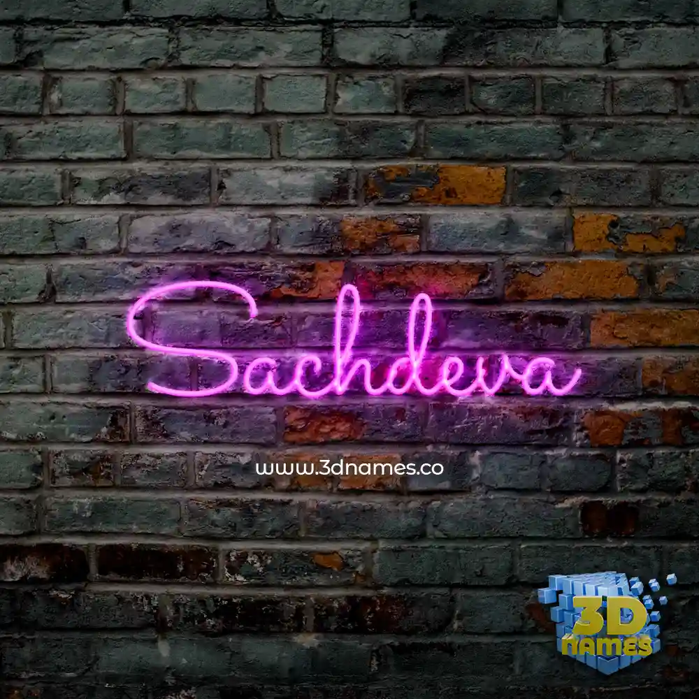 sachdeva in Pink Neon style - 3D name wallpaper