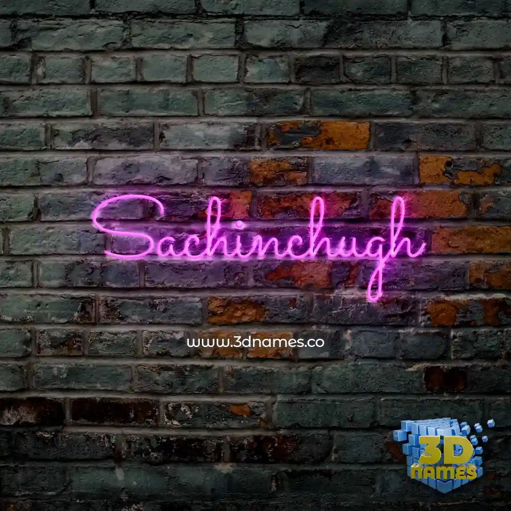 sachinchugh in Pink Neon style - 3D name wallpaper