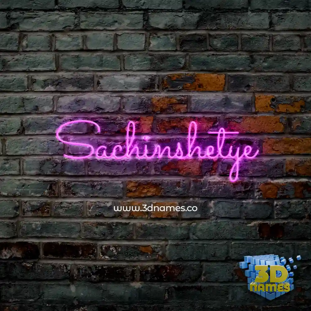 sachinshetye in Pink Neon style - 3D name wallpaper