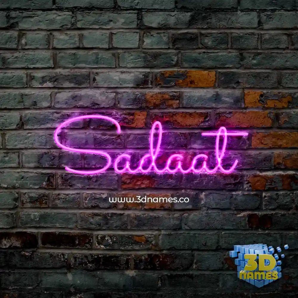 sadaat in Pink Neon style - 3D name wallpaper