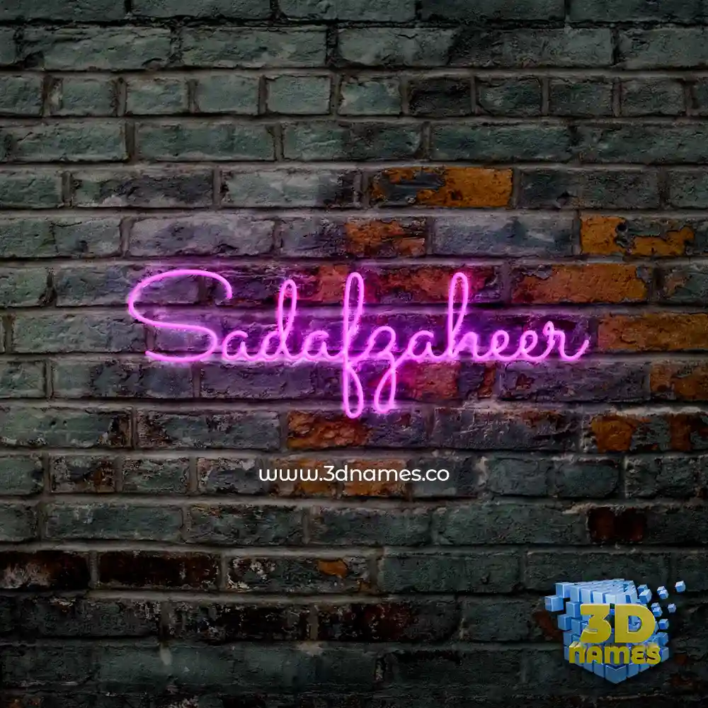 sadafzaheer in Pink Neon style - 3D name wallpaper