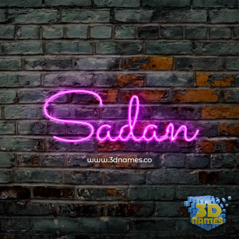 sadan in Pink Neon style - 3D name wallpaper