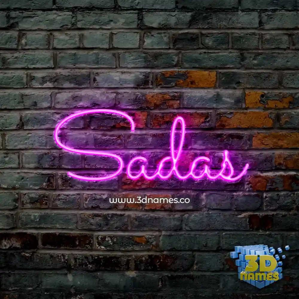 sadas in Pink Neon style - 3D name wallpaper