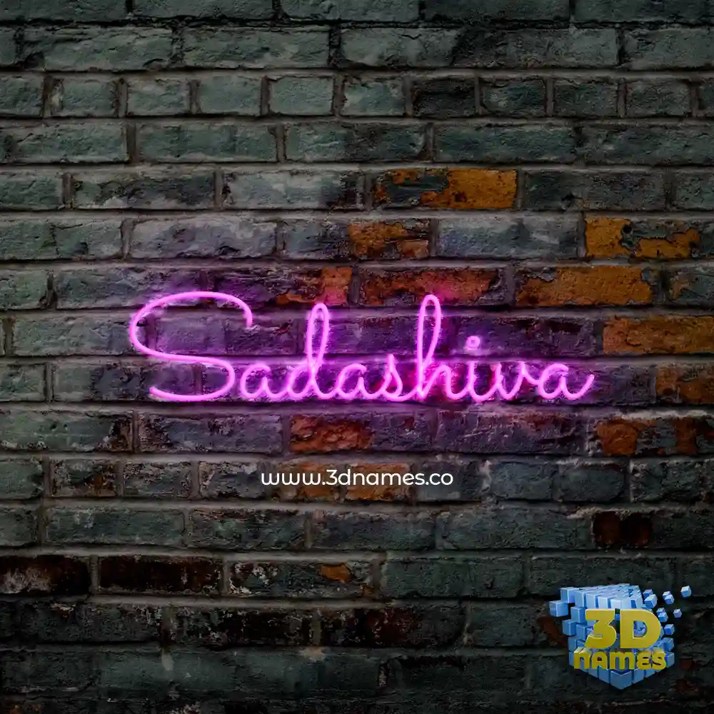 sadashiva in Pink Neon style - 3D name wallpaper