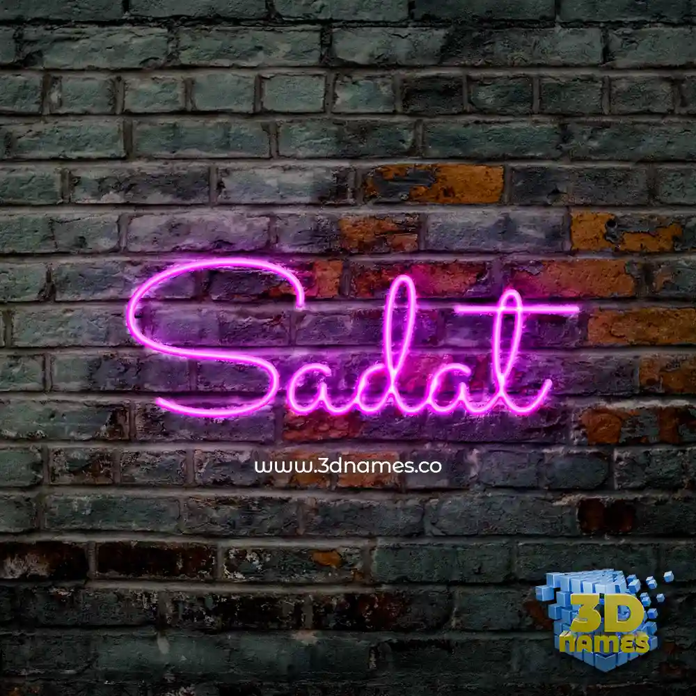 sadat in Pink Neon style - 3D name wallpaper