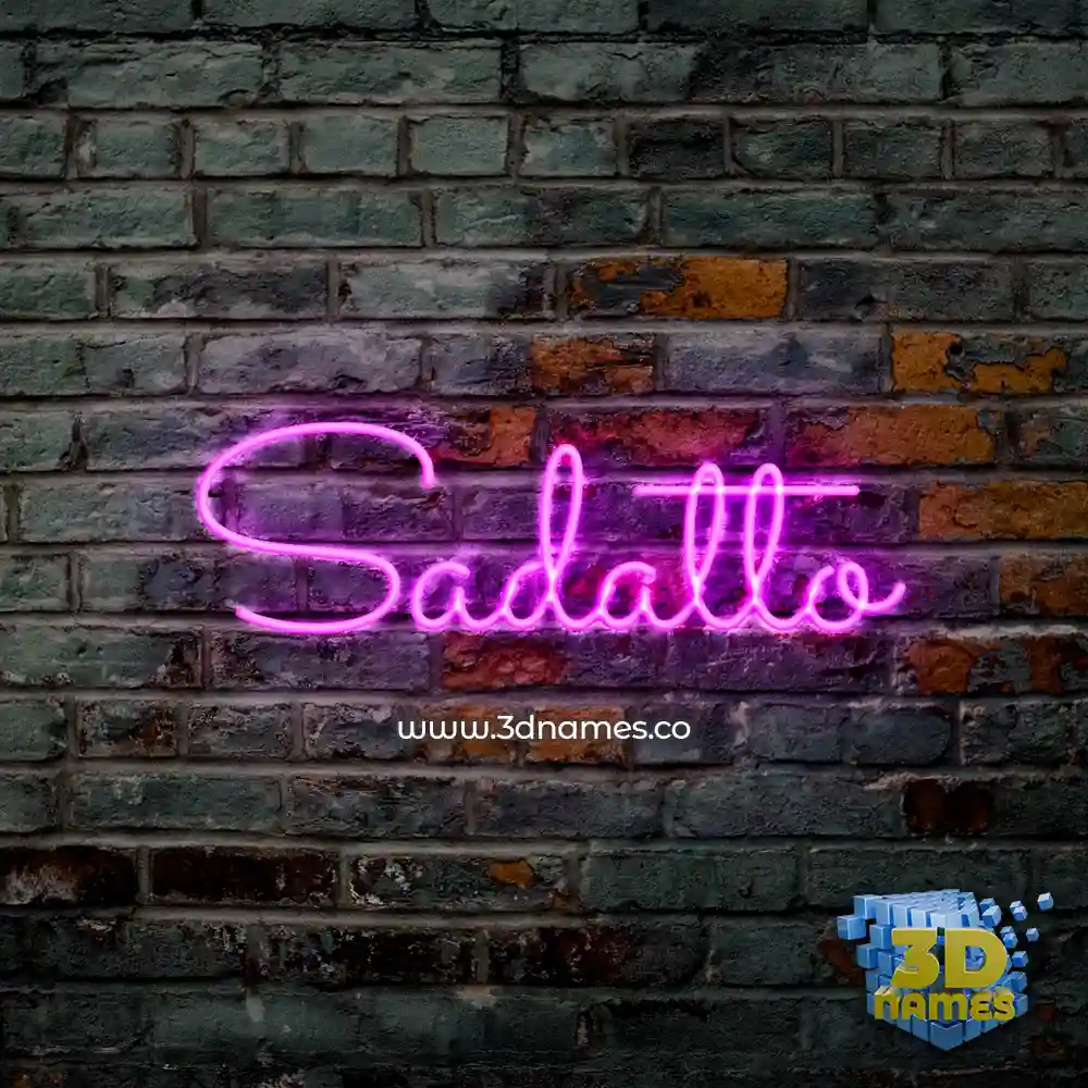 sadatto in Pink Neon style - 3D name wallpaper