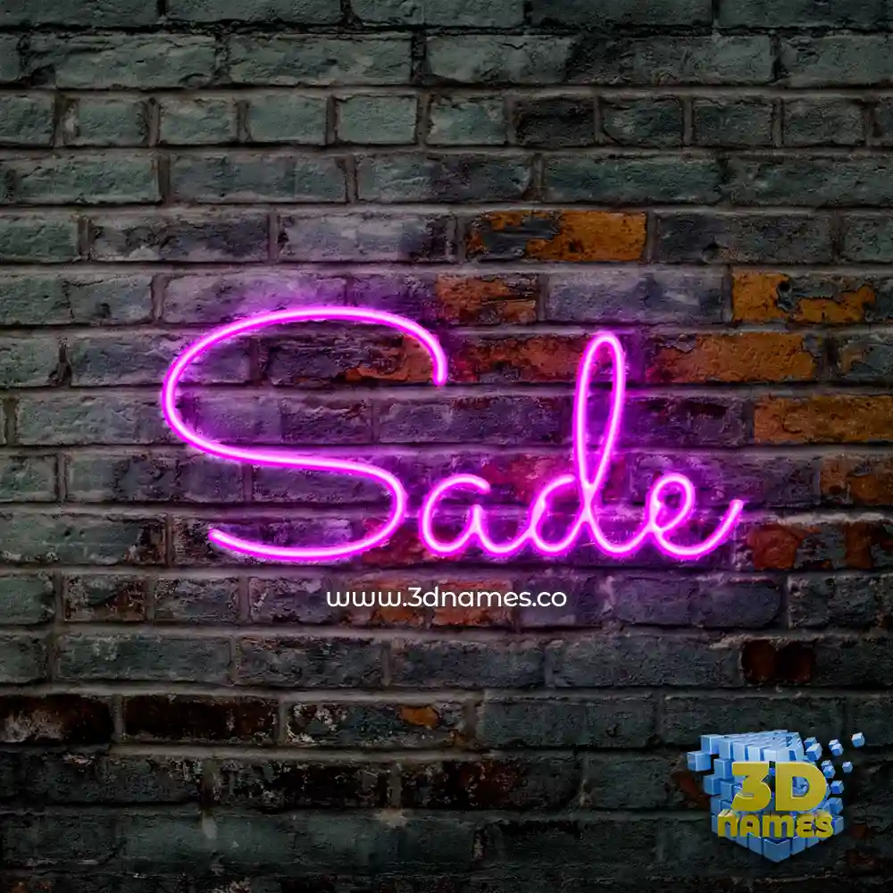 sade in Pink Neon style - 3D name wallpaper