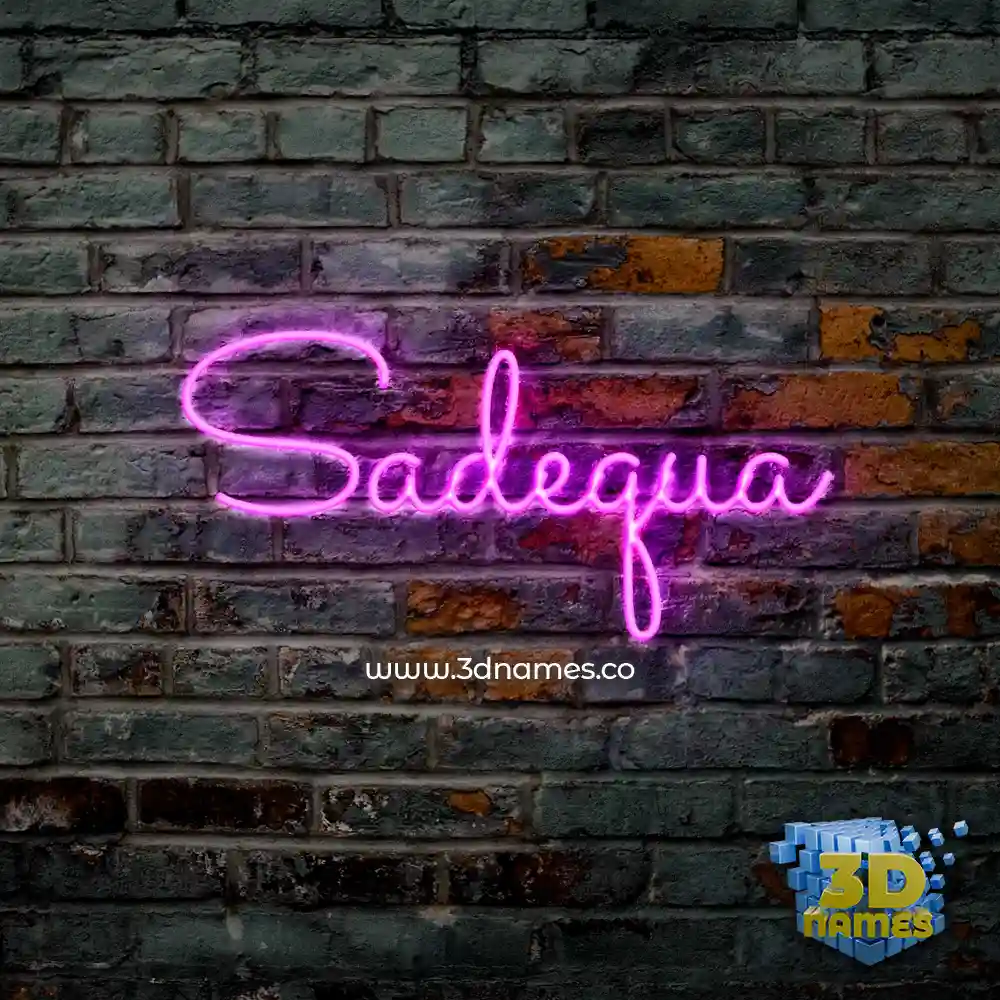 sadequa in Pink Neon style - 3D name wallpaper